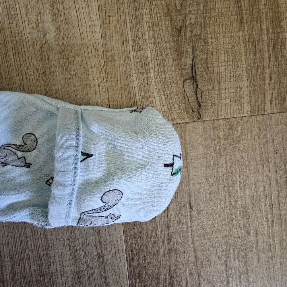 Hanna Andersson sleeper footed 0-3 Mo Organic Cotton blue squirrels trees‎
